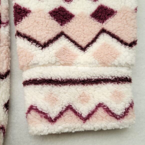 Como Vintage Pullover Hoodie Women's XXL Geometric Sherpa Fleece 1/4 Zip NEW - Picture 5 of 8